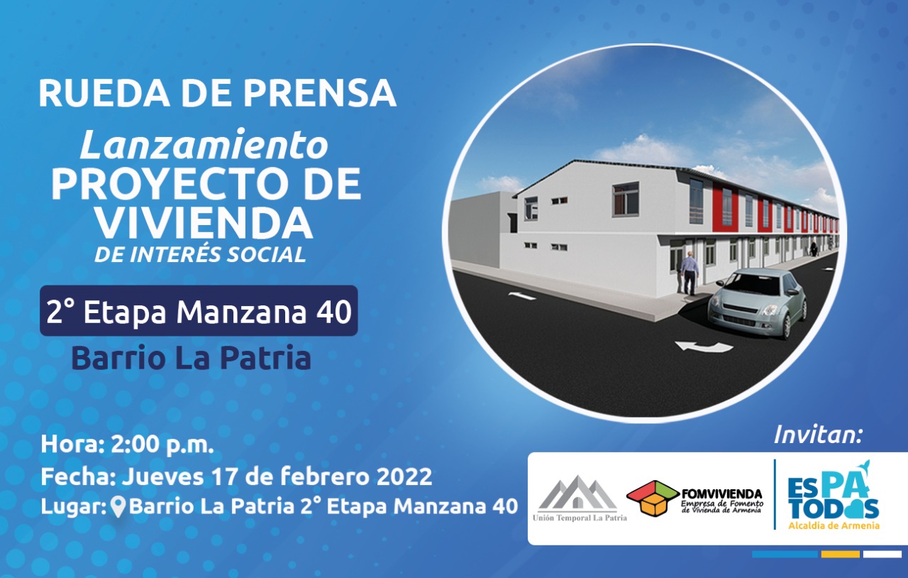 Hoy, alcalde José Manuel Ríos lanzará proyecto de interés social en La Patria