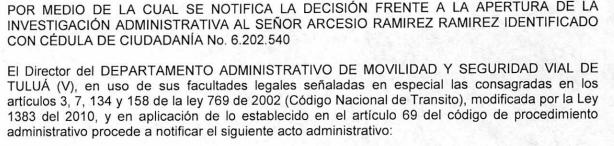 NOTIFICACIÓN POR AVISO – RESOLUCIÓN No 340-59-0418