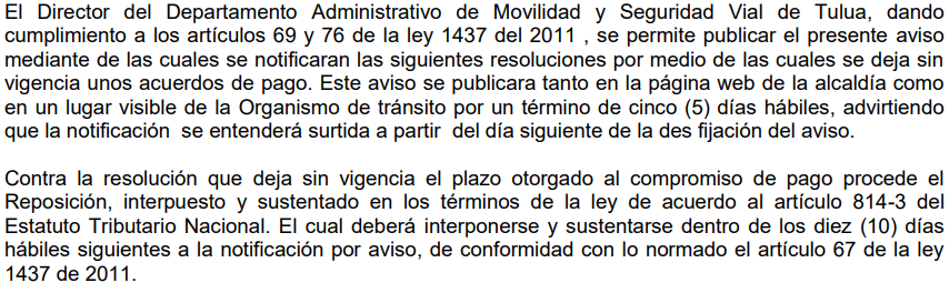 NOTIFICACIÓN POR AVISO – RESOLUCIÓN No 340-59-0833