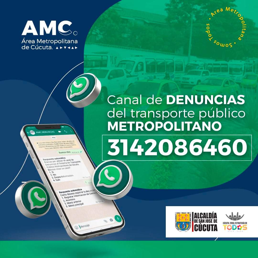 ALCALDÍA Y AMC HABILITARON UNA LÍNEA DE ATENCIÓN AL USUARIO DE TRANSPORTE PÚBLICO EN CÚCUTA »
