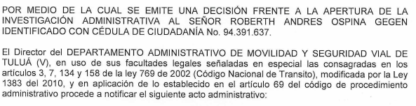 NOTIFICACIÓN POR AVISO – RESOLUCIÓN No 340-59-0698