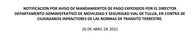 NOTIFICACIÓN POR AVISO – RESOLUCIÓN No. 340-59-2375