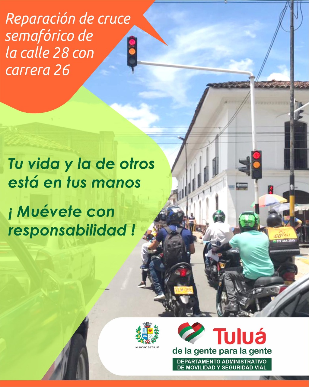 Reparación de cruce semafórico de la calle 28 con carrera 26 - Alcaldía de Tuluá