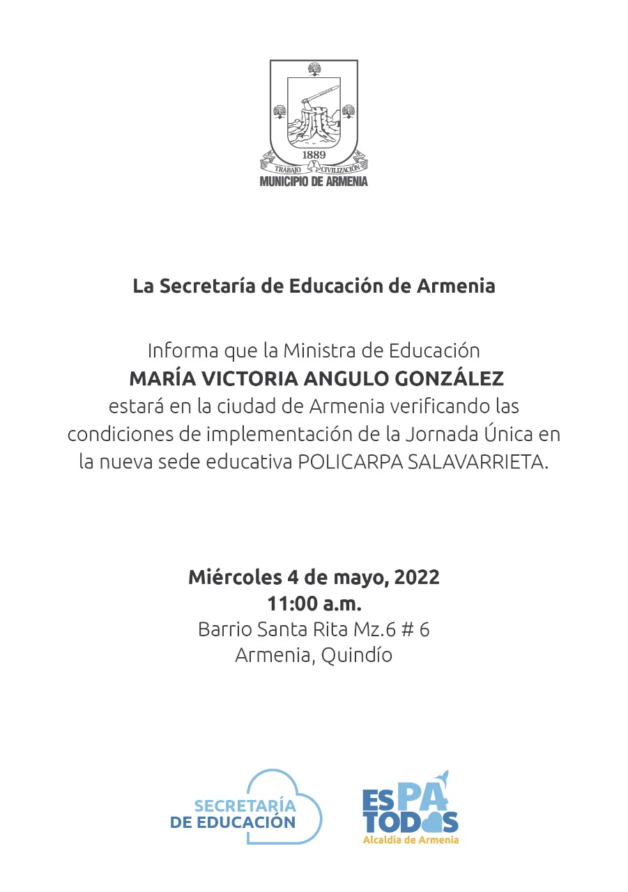 Alcalde, junto a ministra de Educación y el FFIE, inaugurará hoy IE Los Quindos, sede Policarpa Salavarrieta; una nueva edificación que beneficiará a más de 1.000 estudiantes