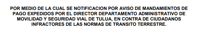 NOTIFICACIÓN POR AVISO – RESOLUCIÓN No. 340-59-2845
