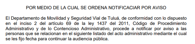NOTIFICACIÓN POR AVISO – RESOLUCIÓN No. 340-59-3016