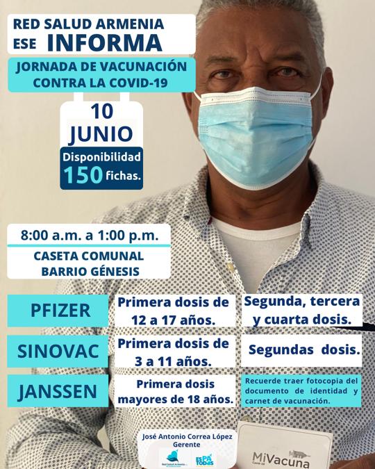 Con vacunación extramural, Red Salud intensifica presencia en barrios; hoy 10 de junio estará en Génesis