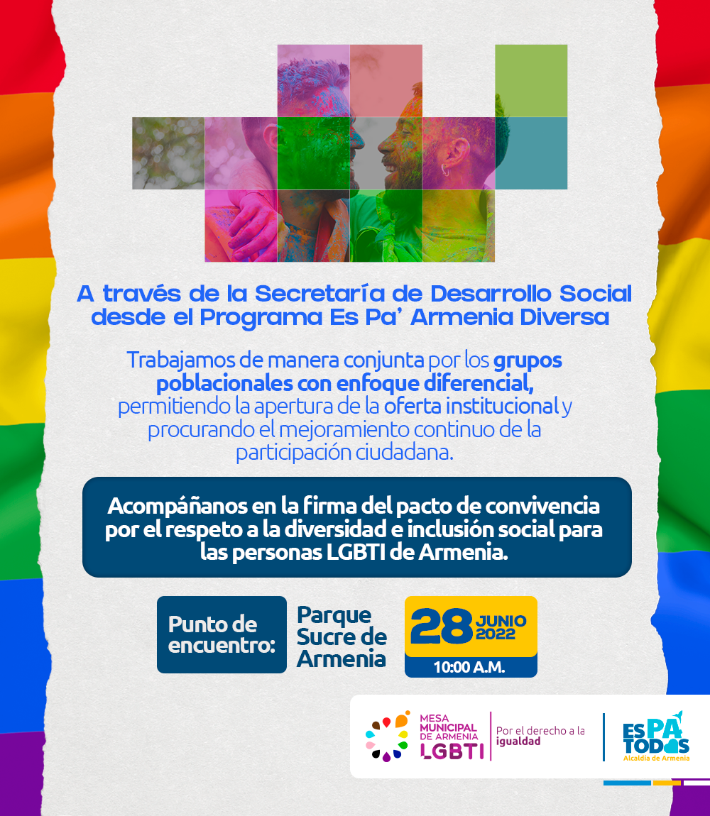 En Armenia se firmará hoy el pacto de convivencia por el respeto a la diversidad e inclusión social para las personas LGTBI