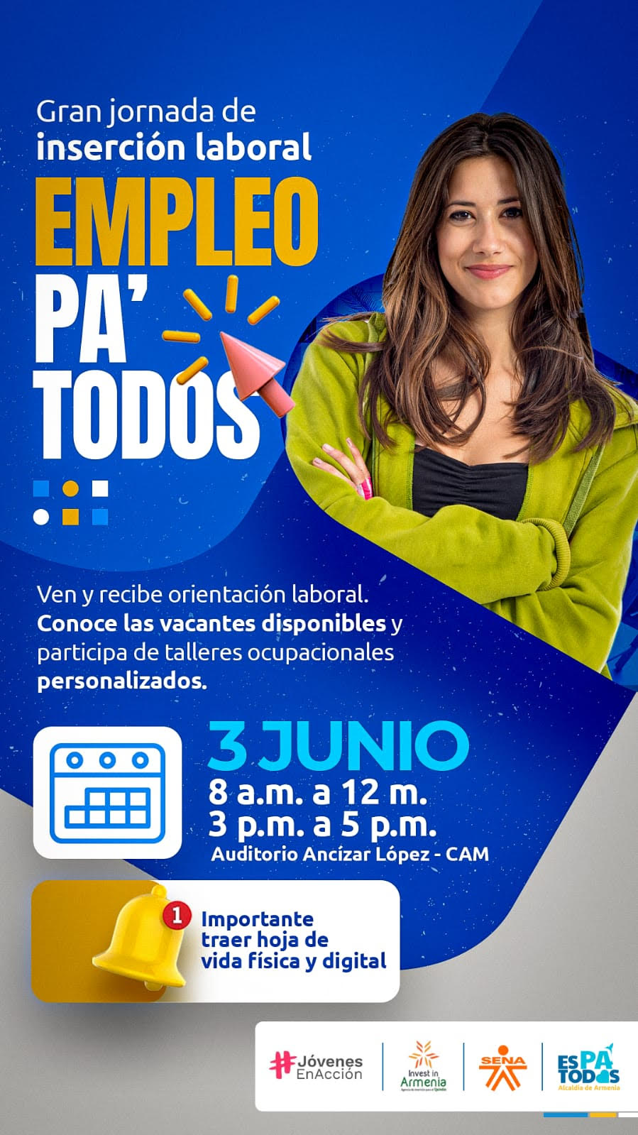 Hoy, 22 empresas ofertarán más de 4.200 vacantes en jornada de inserción laboral en el auditorio Ancízar López del CAM