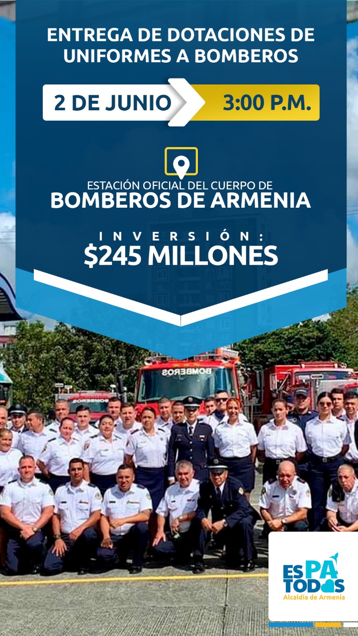 Hoy, el Alcalde entregará dotación de uniformes a los bomberos