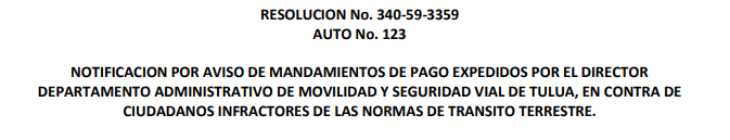 NOTIFICACIÓN POR AVISO – RESOLUCIÓN No. 340-59-3359