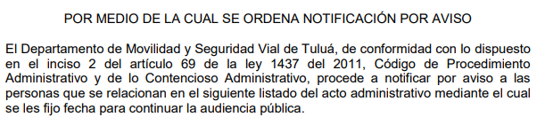 NOTIFICACIÓN POR AVISO – RESOLUCIÓN No. 340-59-3817
