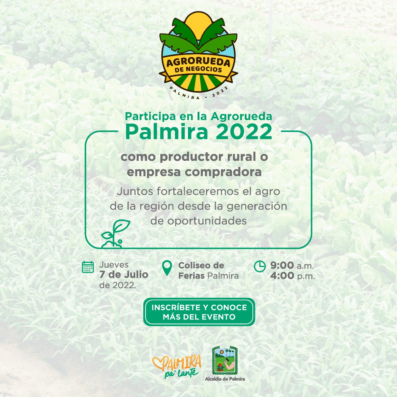 Prepárate para recibir a empresarios y productores nacionales en la Agrorueda Palmira 2022
