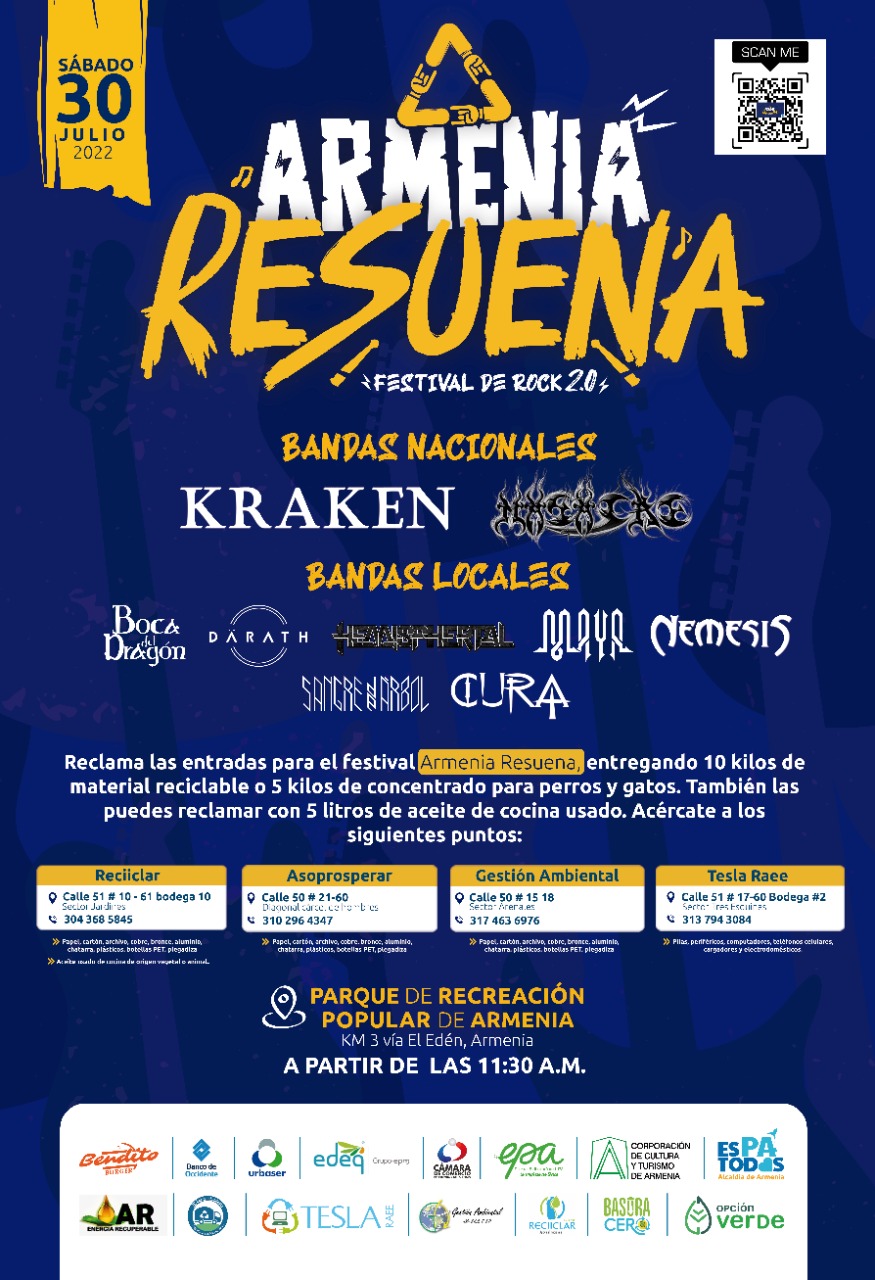 “Armenia Resuena”, el evento de Rock en Armenia que espera recolectar 40 toneladas de residuos sólidos