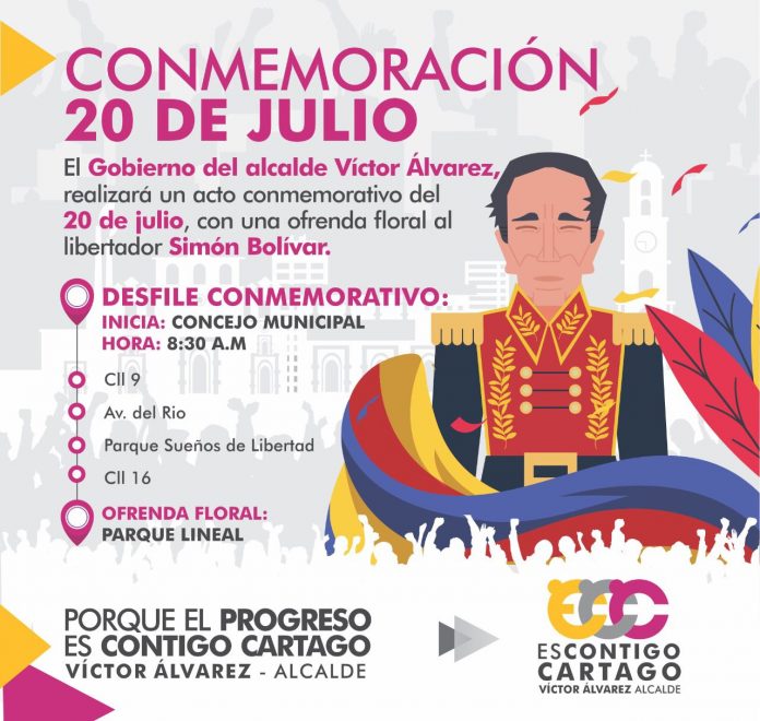 Conmemoración del 20 de julio en Cartago