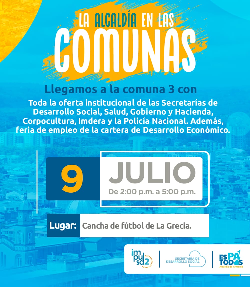 Este sábado, la Alcaldía llega a la comuna 3 con toda su oferta institucional
