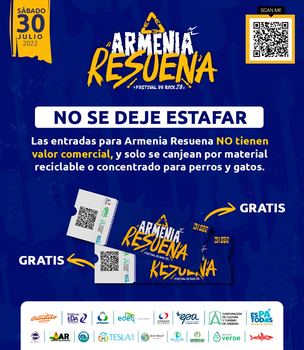 Las entradas para Armenia Resuena NO se venden