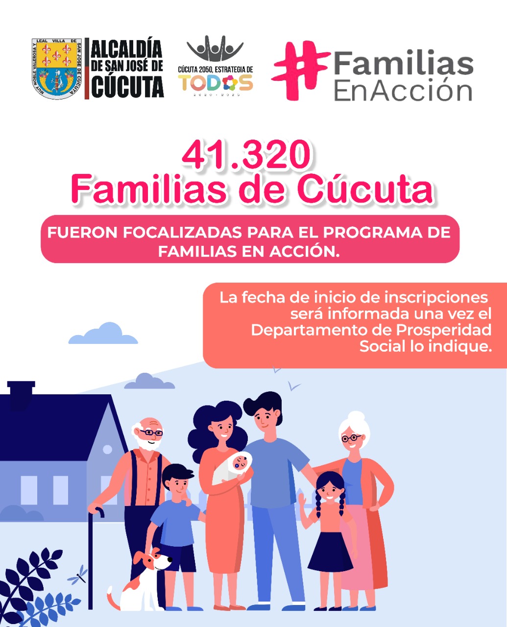 MÁS DE 41 MIL HOGARES CUCUTEÑOS FUERON FOCALIZADOS PARA LA SEGUNDA FASE DE INSCRIPCIÓN DEL PROGRAMA FAMILIAS EN ACCIÓN »