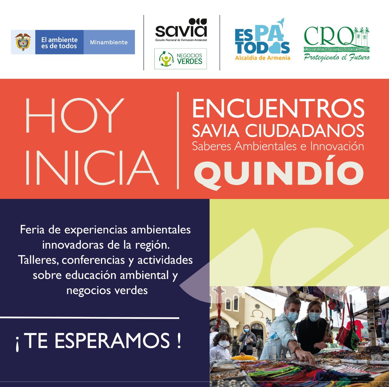 Minambiente y Alcaldía de Armenia, hoy en encuentro Savia Ciudadanos, saberes ambientales e innovación en plazoleta de La Quindidad