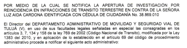 NOTIFICACIÓN POR AVISO – RESOLUCIÓN No. 340-59-0885