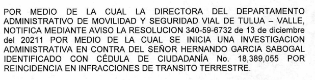 NOTIFICACIÓN POR AVISO – RESOLUCIÓN No. 340-59-4024