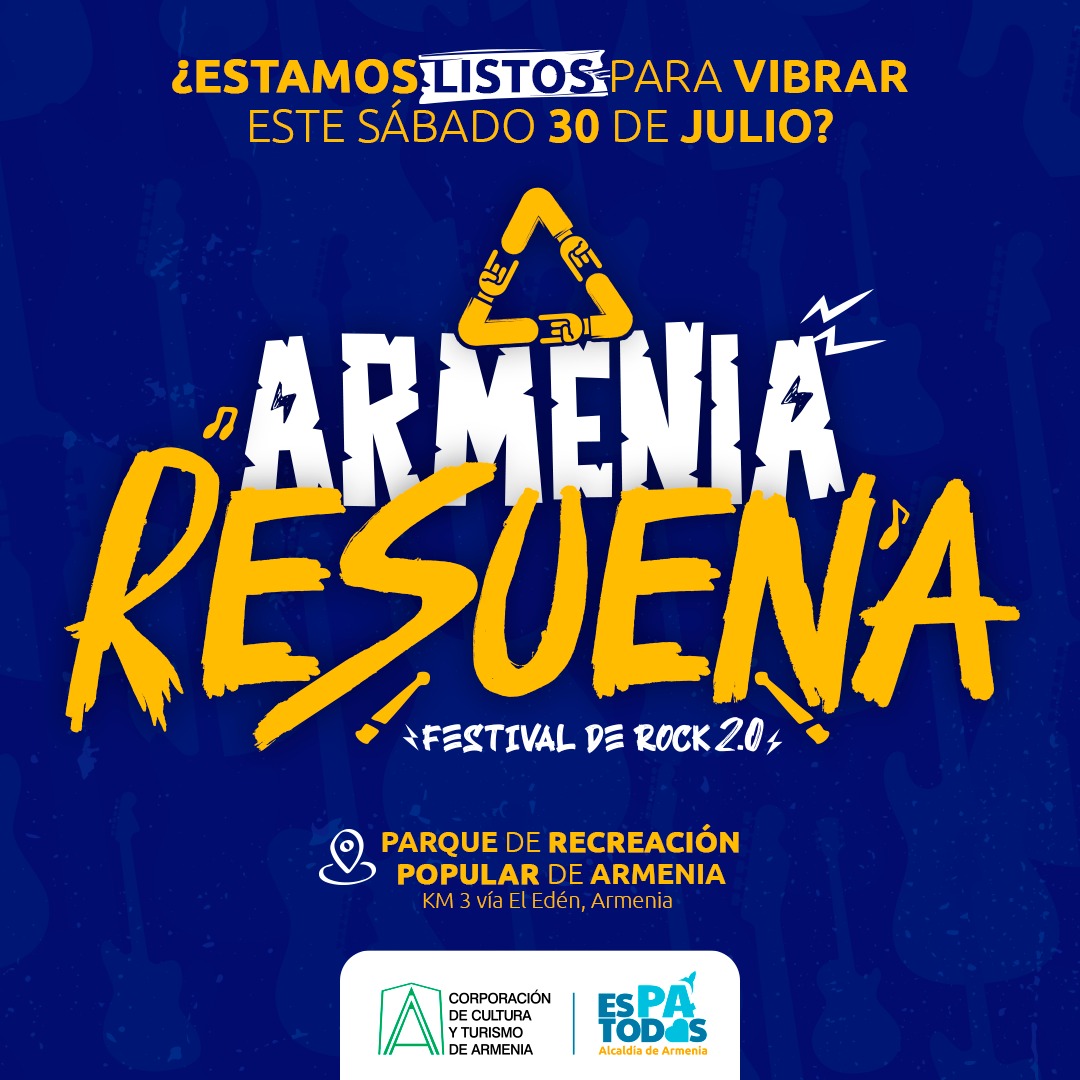 ¡Llegó el día, vamos a rockear! Mañana sábado 30 de julio en ´Armenia Resuena´, nos unimos por el medio ambiente y los animales