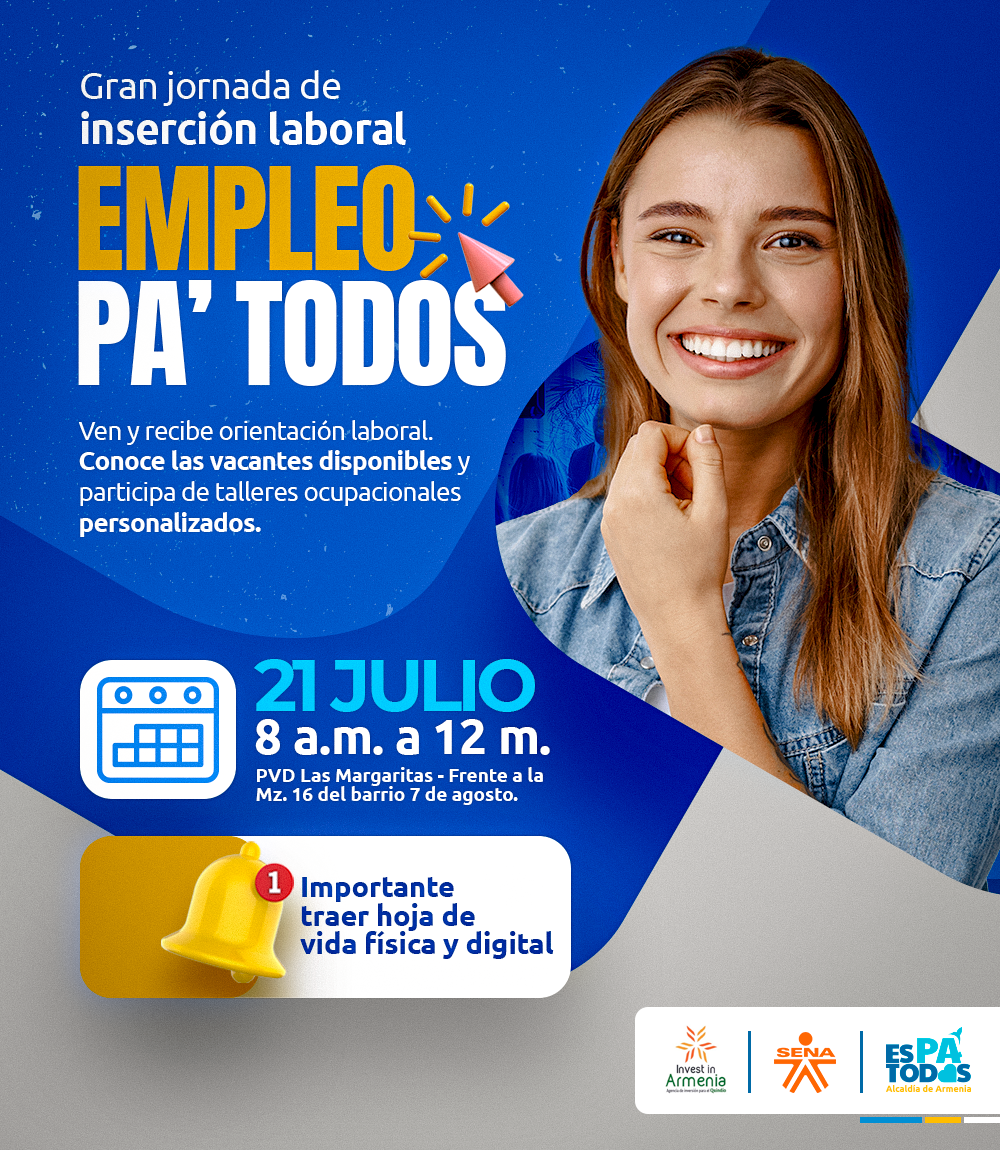 ¡Trabajo sí hay! Recorrido de Empleo Pa’ Todos por las comunas de Armenia llega a Las Margaritas con 851 vacantes