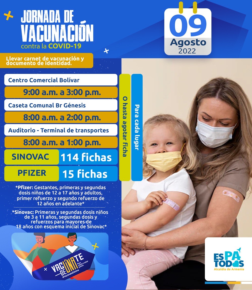 387 dosis contra la COVID-19, hoy en 3 puntos de la ciudad
