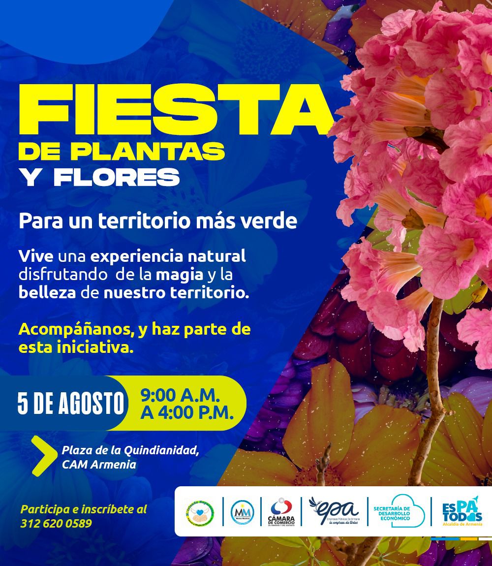 Hoy la plaza de La Quindianidad se engalanará con la Fiesta de Plantas y Flores