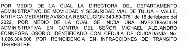 NOTIFICACIÓN POR AVISO – RESOLUCIÓN No. 340-59-4490